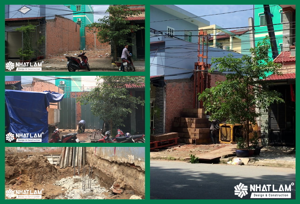 Thi công xây dựng trọn gói tại Tân Phú-Nhà số 14, đường DC 8, phường Sơn Kỳ, Tân Phú-Giai đoạn chuẩn bị mặt bằng, ép cọc