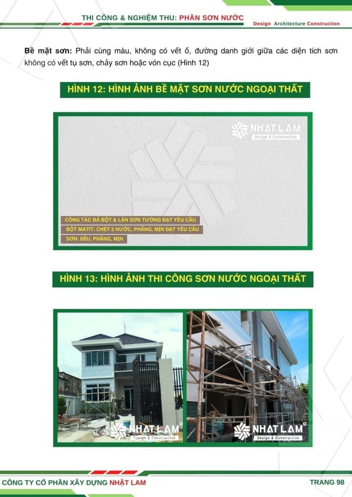 Quy Trình Thi Công & Nghiệm Thu Sơn Nước - NhatLamHouse
