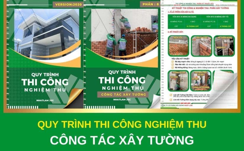 Quy trình thi công & nghiệm thu công tác xây tường