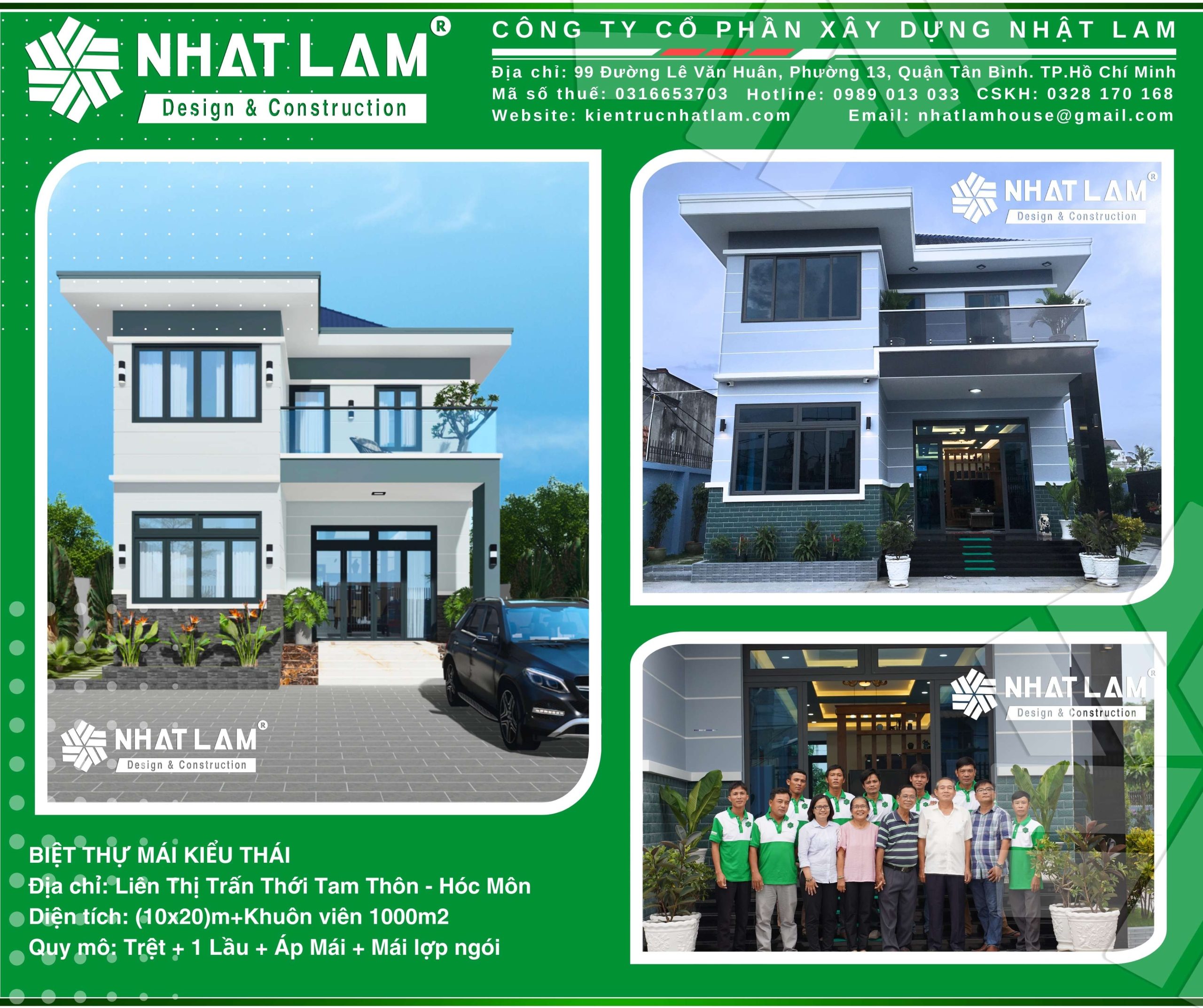 Xây biệt thự trọn gói uy tín tại hóc môn