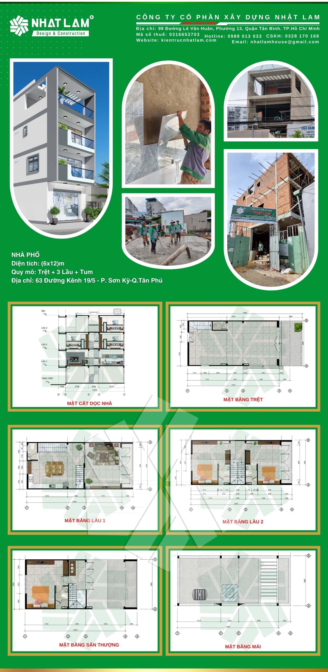 thi công xậy dựng nhà phần thô tại Quận Tân Phú