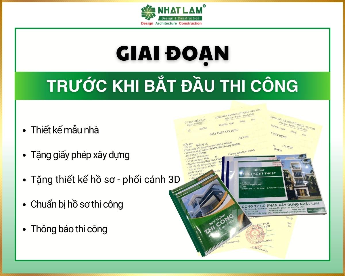 Giai đoạn trước khi bắt đầu thi công xây dựng nhà phần thô
