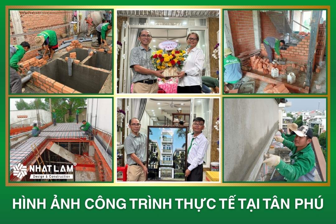 Công trình thi công xây dựng phần thô thực tế của Nhật Lam tại quận Tân Phú