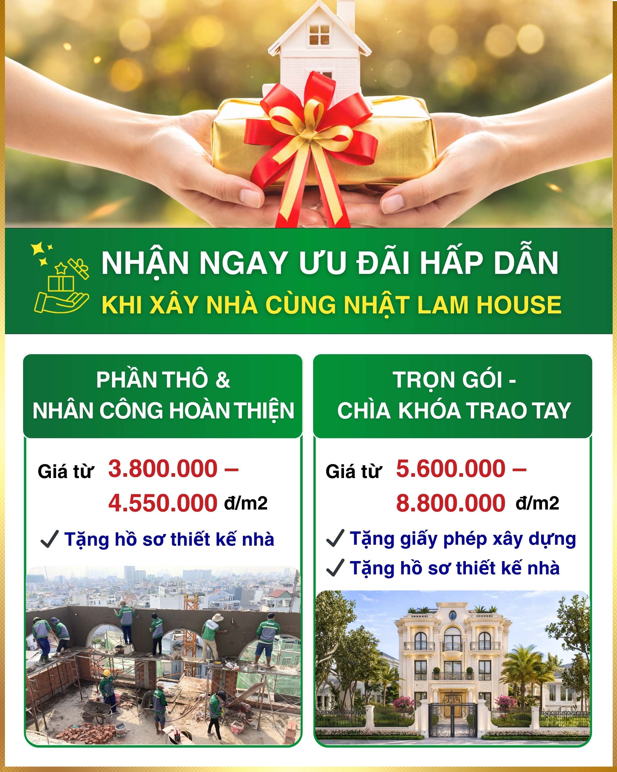 Chương trình ưu đãi khi xây nhà tại Nhật Lam House