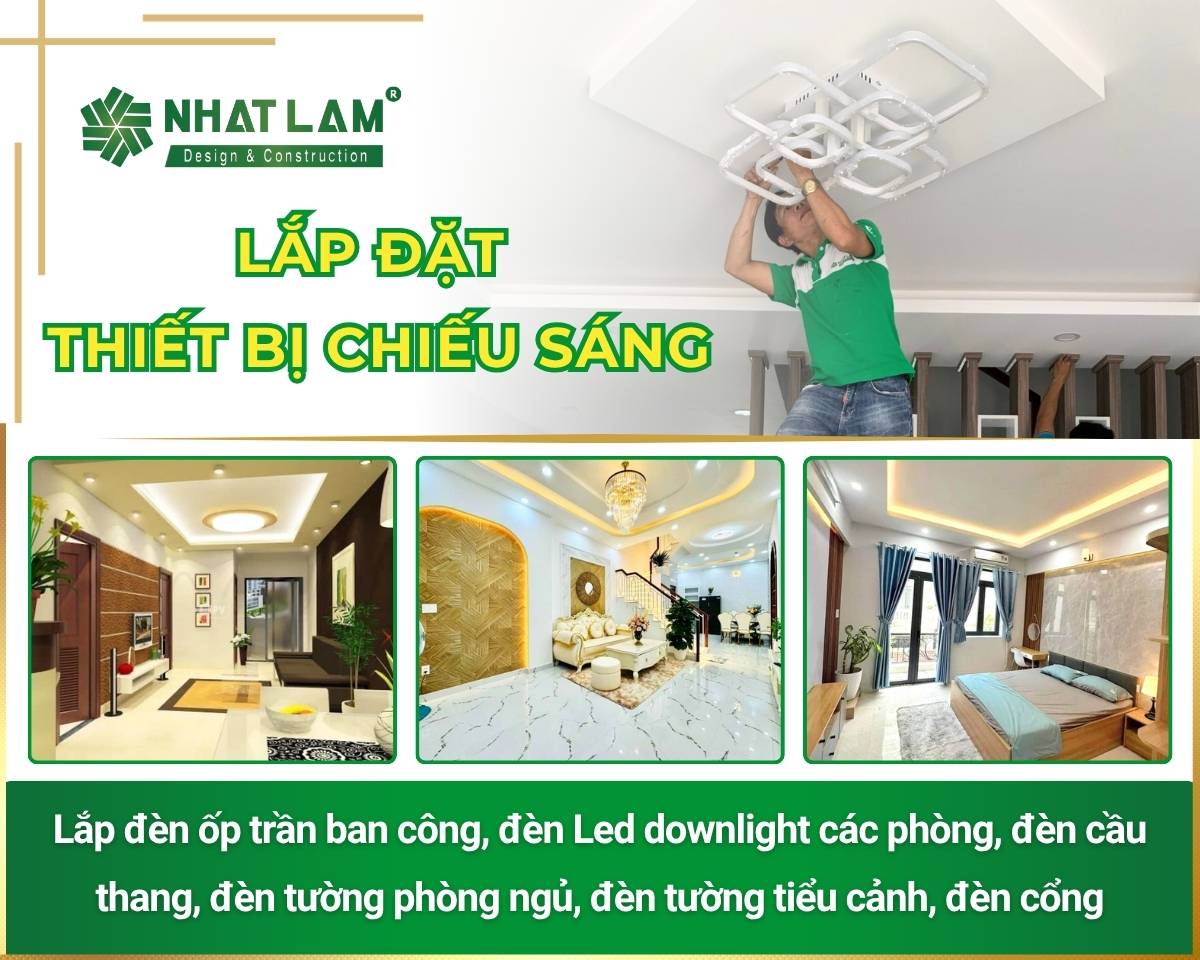 nhân công hoàn thiện lắp đặt thiết bị chiếu sáng