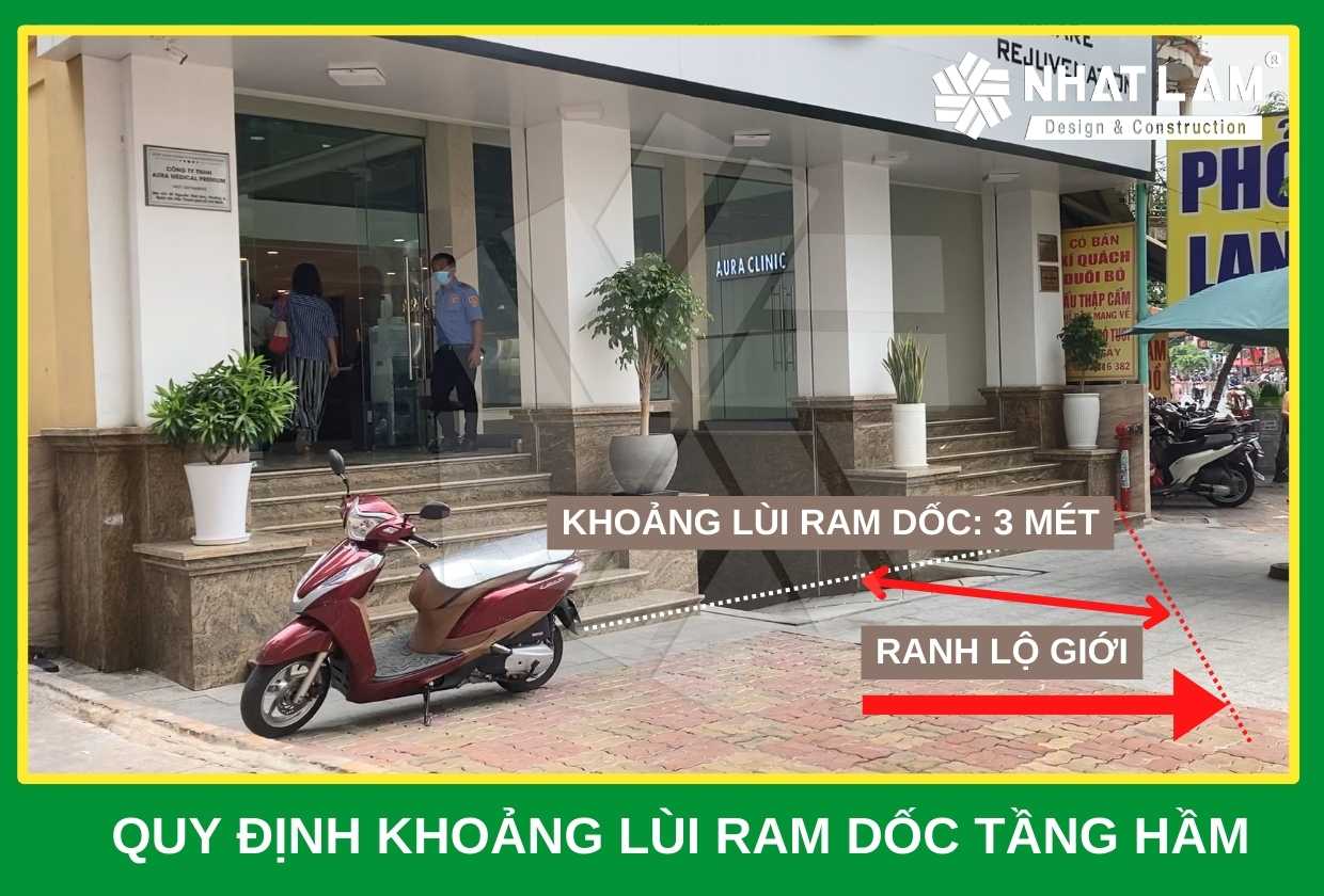 Quy định khoảng lùi ram dốc tầng hầm