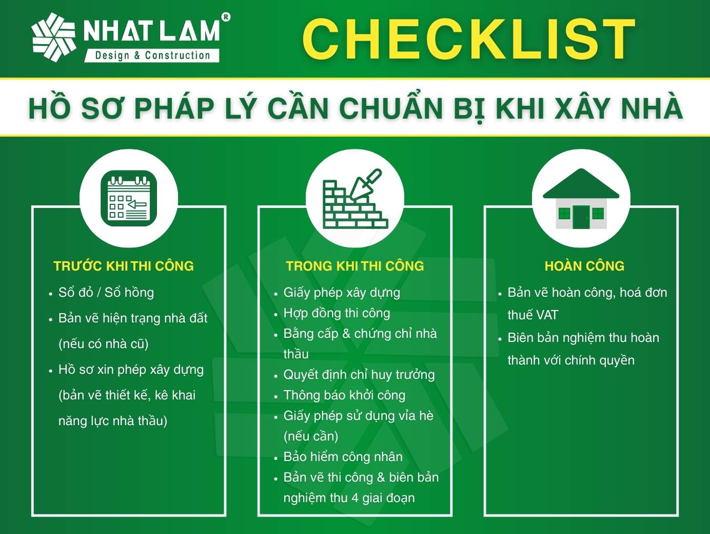 Checklist hồ sơ pháp lý xây nhà trọn gói