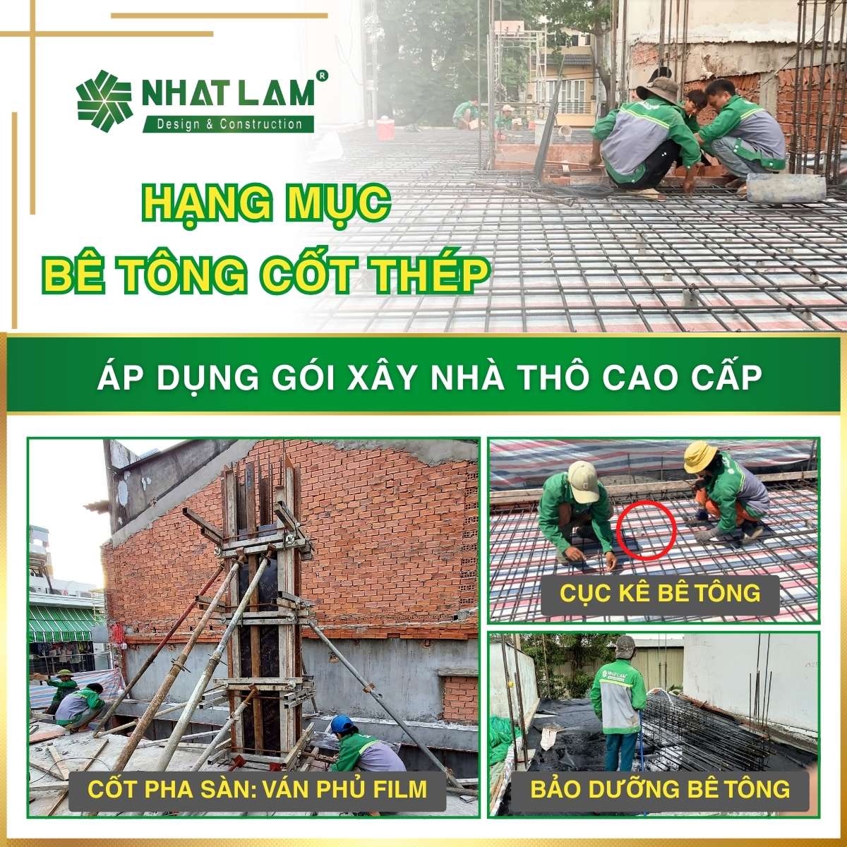 hạng mục thi công bê tông cốt thép cốt pha gói xây nhà phần thô cao cấp