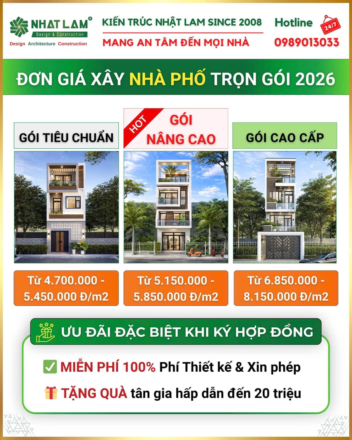 Giá Xây Nhà Phố Trọn Gói 05-2026